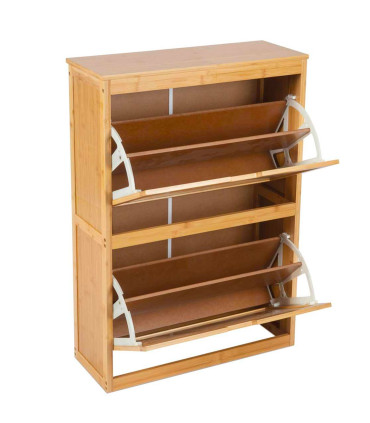 Meuble à chaussures bois 2 placards 63x42x81cm