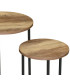 Set of 2 Wood and Metal Round Side Tables