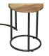 Set of 2 Wood and Metal Round Side Tables