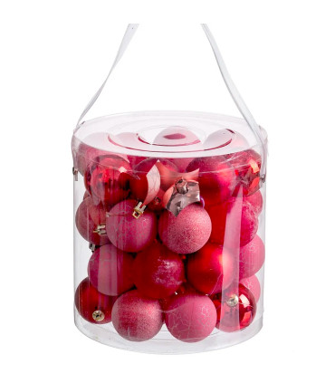 Set de 40 boules de Noël rouge