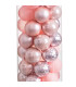 Set de 40 boules de Noël rose 6cm