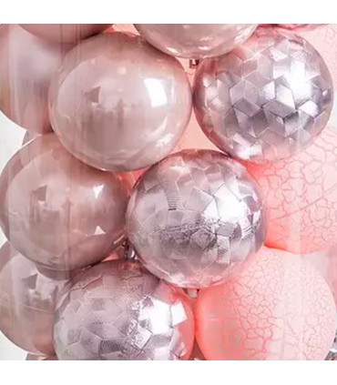 Set de 40 boules de Noël rose 6cm
