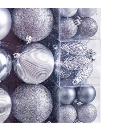 Set de 50 boules de Noël argent