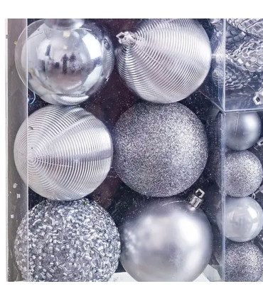 Set de 50 boules de Noël argent