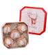 Coffret de 5 boules de Noël rétro cerf - 7.5cm