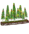 Décoration de noël 9 sapins et 20 leds 46cm