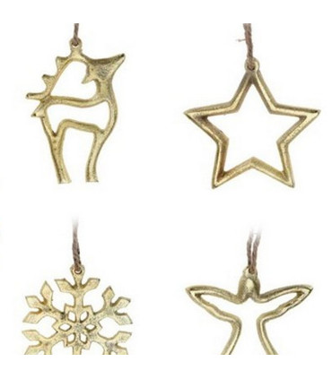 Set de 6 décorations de Noël en aluminium doré