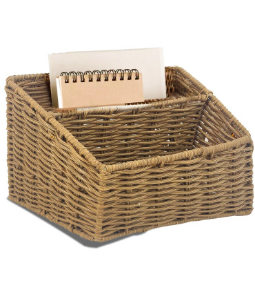 Organiseur de Bureau en Similicuir Marron