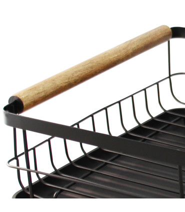 Dish Rack black metal - 39.8x29.4x14cm
