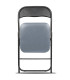 Chair foldable grey velvet and black metal- 44x48.5x79cm