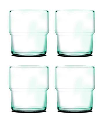 Set de 4 verres à eau en verre recyclé bistrot 29.5cl