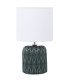 Lampe à poser en céramique bleu et abat-jour blanc