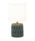 Lampe à poser en céramique bleu et abat-jour blanc