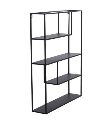 Étagère murale métal noir 55x12x70cm
