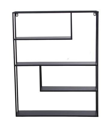 Étagère murale métal noir 55x12x70cm