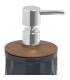 Distributeur de savon acrylique gris et bois 450ml