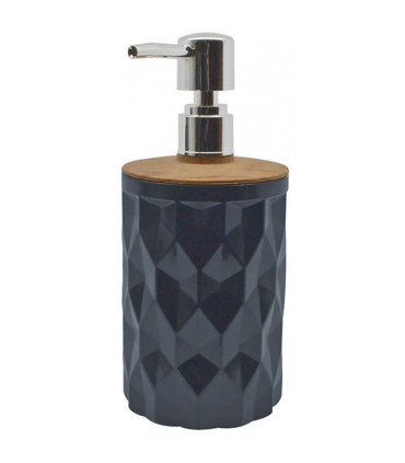 Distributeur de savon acrylique gris et bois 450ml