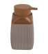 Distributeur de savon acrylique beige et bois 300ml