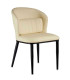 Fauteuil similicuir beige avec coussin dos rond