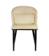 Fauteuil similicuir beige avec coussin dos rond