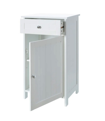 White bedside table wood 48x35x61cm