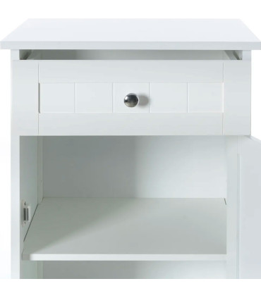 White bedside table wood 48x35x61cm
