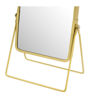 Miroir grossissant (x2) double face en métal doré 16x7.5x23cm