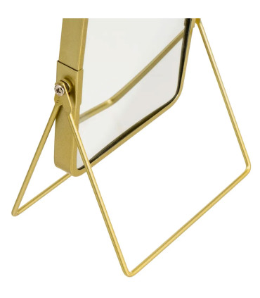 Miroir grossissant (x2) double face en métal doré 16x7.5x23cm
