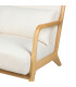 Fauteuil en bois d'hévéa et coussins blancs 77x65x73cm