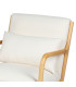 Fauteuil en bois d'hévéa et coussins blancs 77x65x73cm