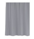 Rideau de douche plastique gris avec 12 anneaux 180x200cm
