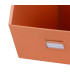 Casier de rangement en métal rose empilable avec étiquette 32x23x21cm