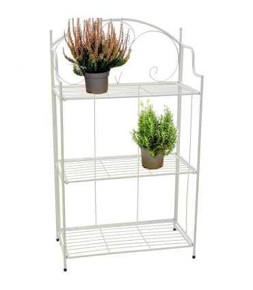 Étagère pour plantes en métal blanc pliable 58x30x100cm