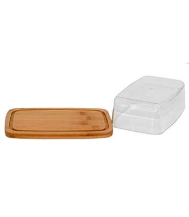 Plastic and Bamboo Butter Dish