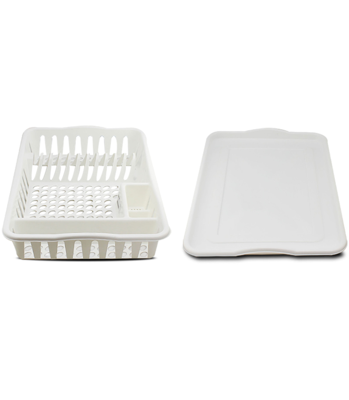 Sauvic 88980 Égouttoir à Vaisselle Métal Plastifié Blanc Grand - 2 Niveaux 43x25x41,5 Cm