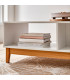 Table basse blanc et bois 110x50x40cm