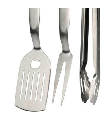 Set de 3 ustensiles pour barbecue inox