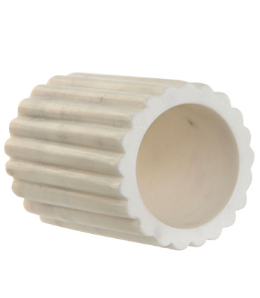 Porte brosse à dents en marbre blanc 8x8x10cm