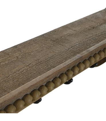 Portemanteau mural bois et métal avec étagère 67x17x27cm