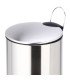 Poubelle salle de bain métal argenté ronde 3L