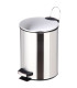 Poubelle salle de bain métal argenté ronde 3L