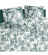 Parure de lit imprimée jungle 100% coton vert et blanc 240x220cm