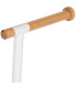 Dérouleur papier toilette + brosse WC en métal blanc et bambo