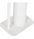 Dérouleur papier toilette + brosse WC en métal blanc et bambo