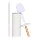Dérouleur papier toilette + brosse WC en métal blanc et bambo