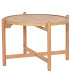 Table basse ronde en bois et cannage rotin 66x66x45cm