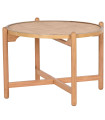 Coffee Table wood and rattan 66x66x45cm