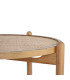 Table basse ronde en bois et cannage rotin 66x66x45cm