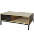 Table basse bois et métal noir 110x50x36cm