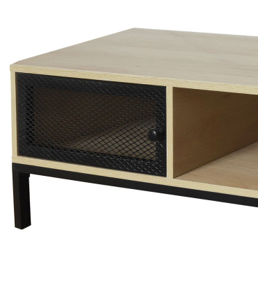 Table basse bois et métal noir 110x50x36cm